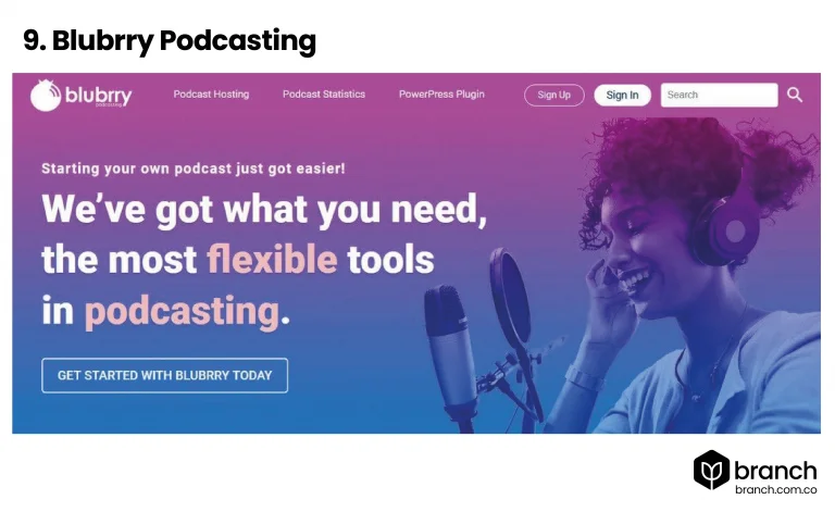 Blubrry-Podcasting-top-10-de-plataformas-de-alojamiento-para-podcasts-en-2021 - Branch SEO