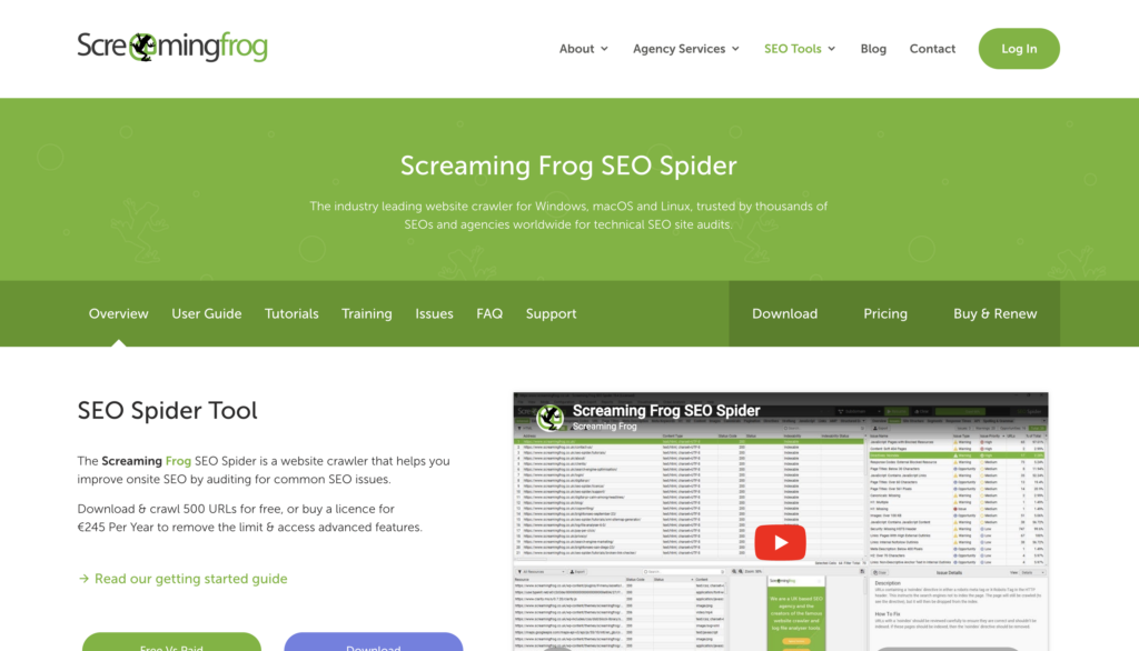 herramientas SEO  Screaming Frog (versión gratuita)
