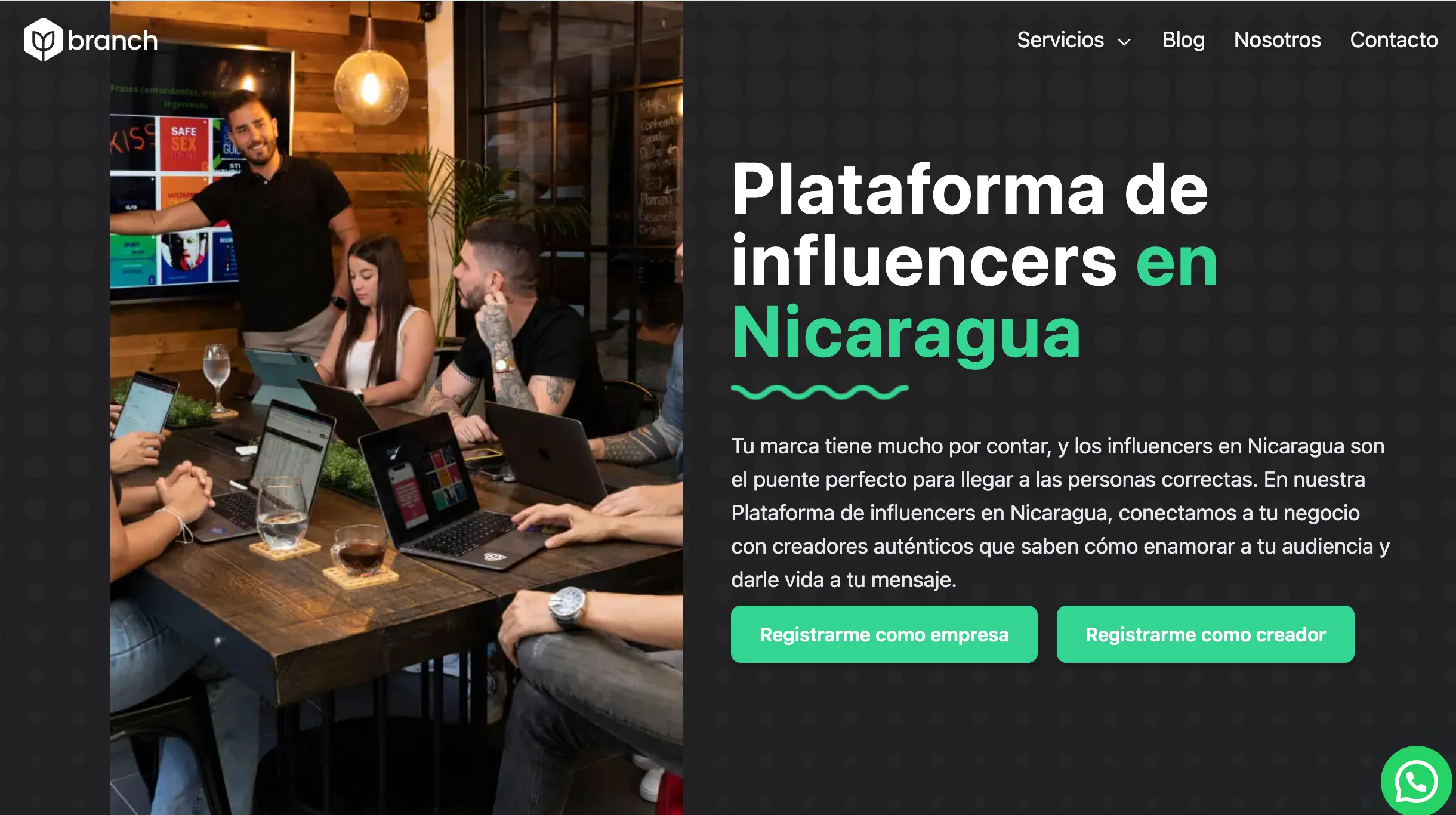 plataforma influencer nicaragua - branch